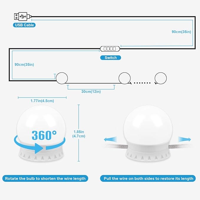 10 Bulb Vanity Light for Makeup