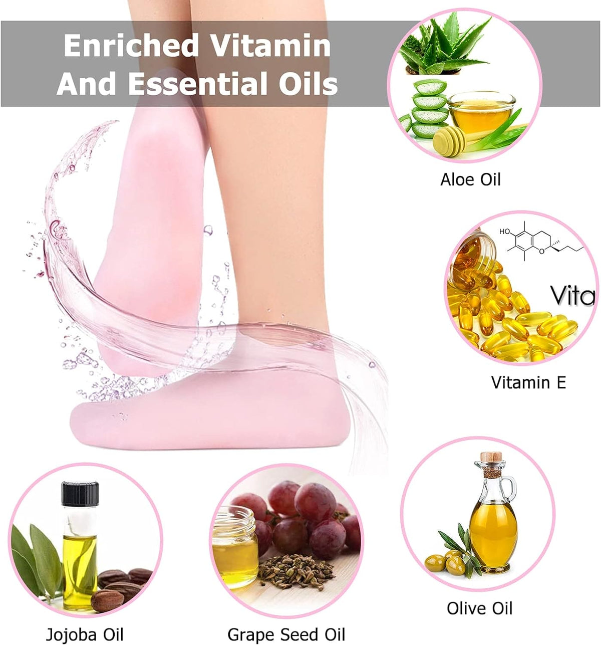 Silicone Gel Moisturizing Foot Spa Socks