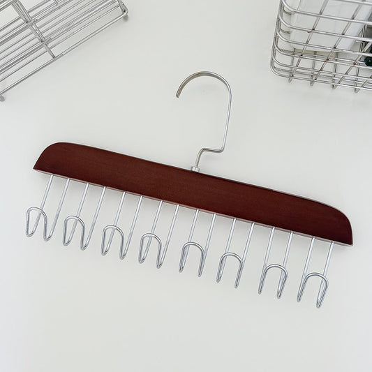 Wooden Suspender Hanger 8 Hook 360-Degree Swivel Closet Organizer