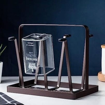 Iron Glass Stand 6 Hooks Cup Drying Rack