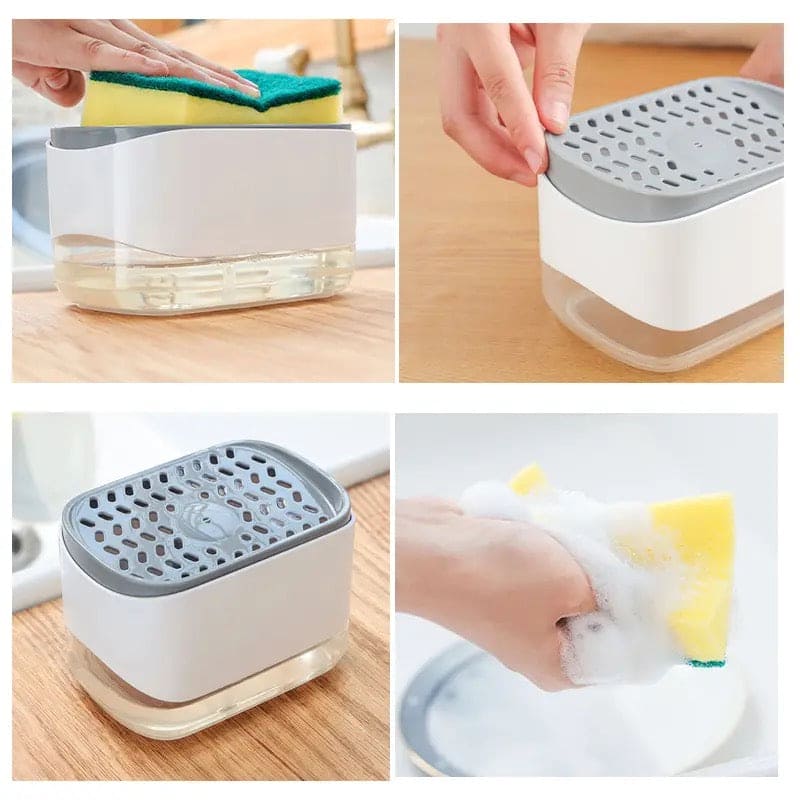 2 In 1 Soap Dispenser With Sponge Holder