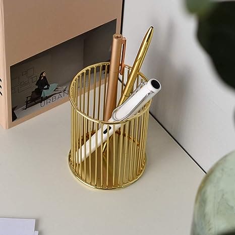 Wire Mesh Metal Desk Pen Holder