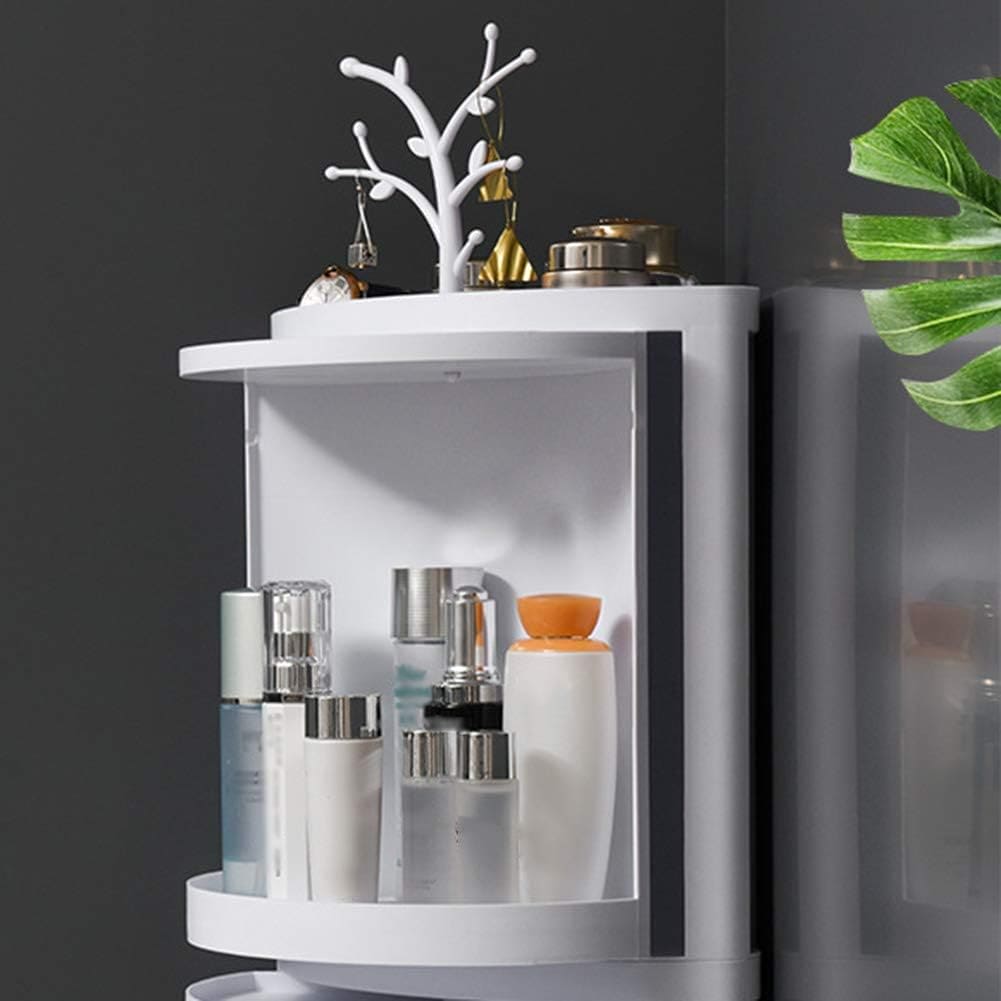 360° Rotating Triangle Corner Shelf With Door