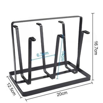 Iron Glass Stand 6 Hooks Cup Drying Rack
