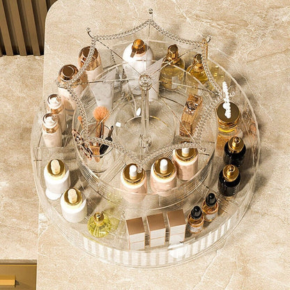 360° Rotating Umbrella Makeup Organizer With Hooks