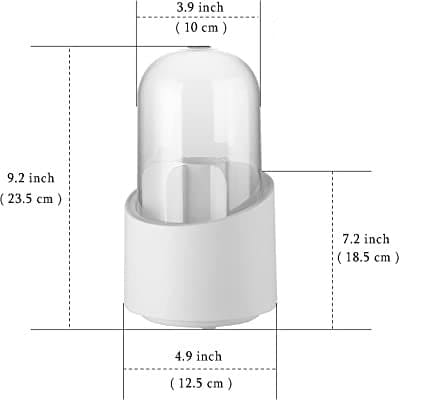 Oval Clear Rotating Makeup Brush Organizer With Lid