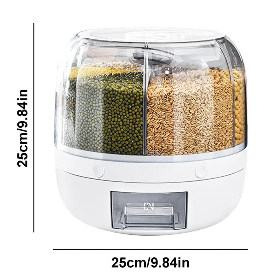 360° Rotating 6 Grid Cereal Dispenser