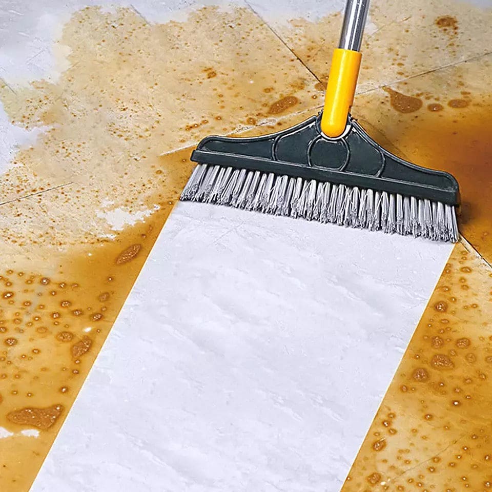 2 In 1 Floor Scrub Brush With Wiper