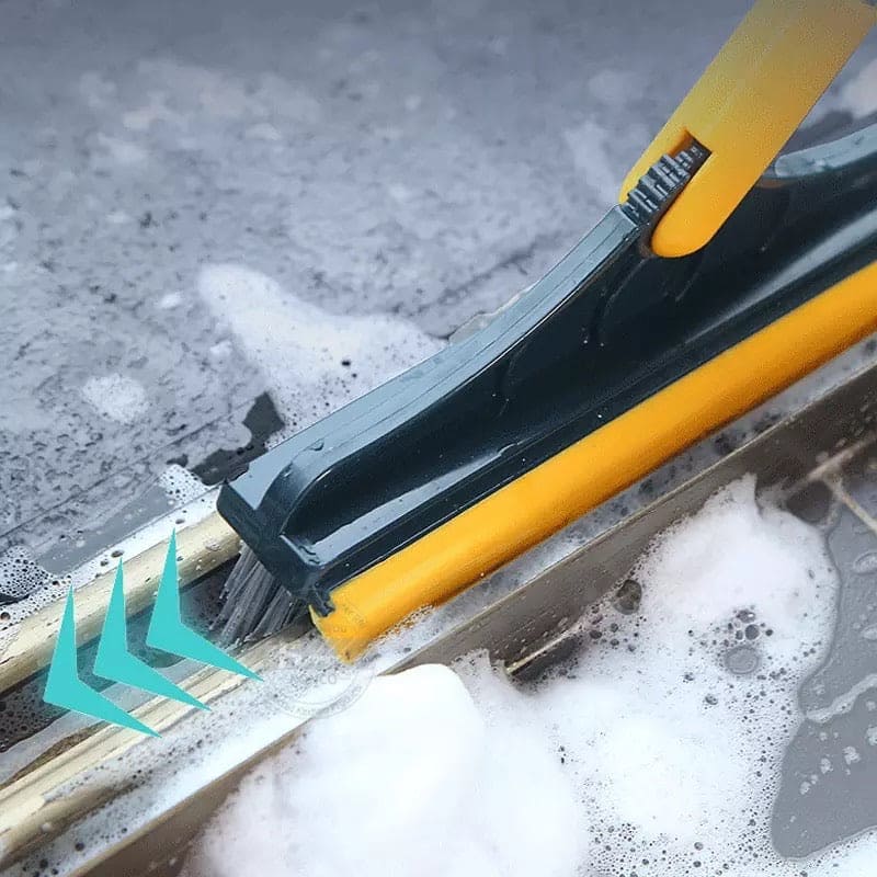 2 In 1 Floor Scrub Brush With Wiper