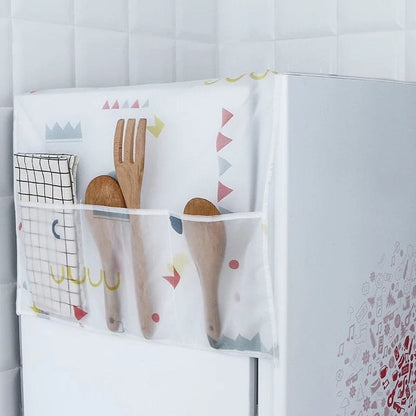 Printed Fridge Cover With 6 Pockets