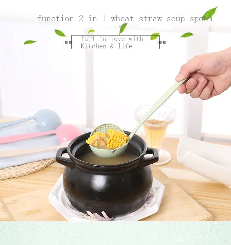 2 In 1 Soup Spoon Ladle With Strainer