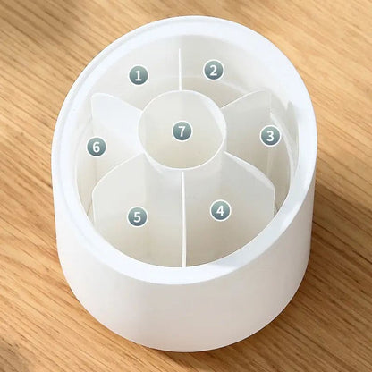 Oval Clear Rotating Makeup Brush Organizer With Lid