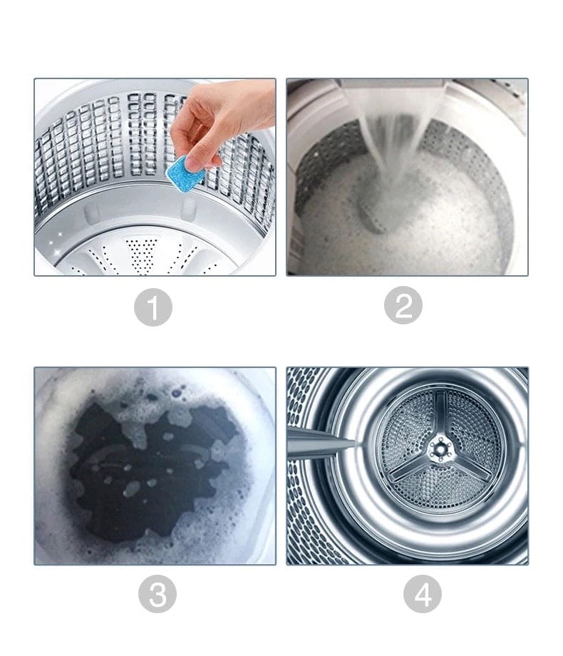 12 Pcs Washing Machine Cleaner Effervescent Tablet