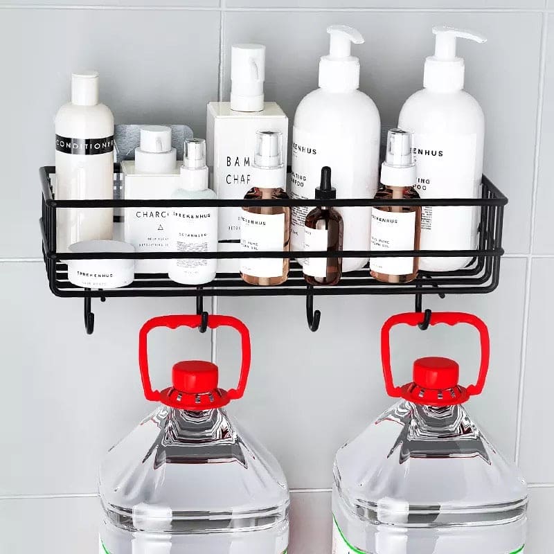 Wall Mounted Bathroom Hanging Shelf With Hooks