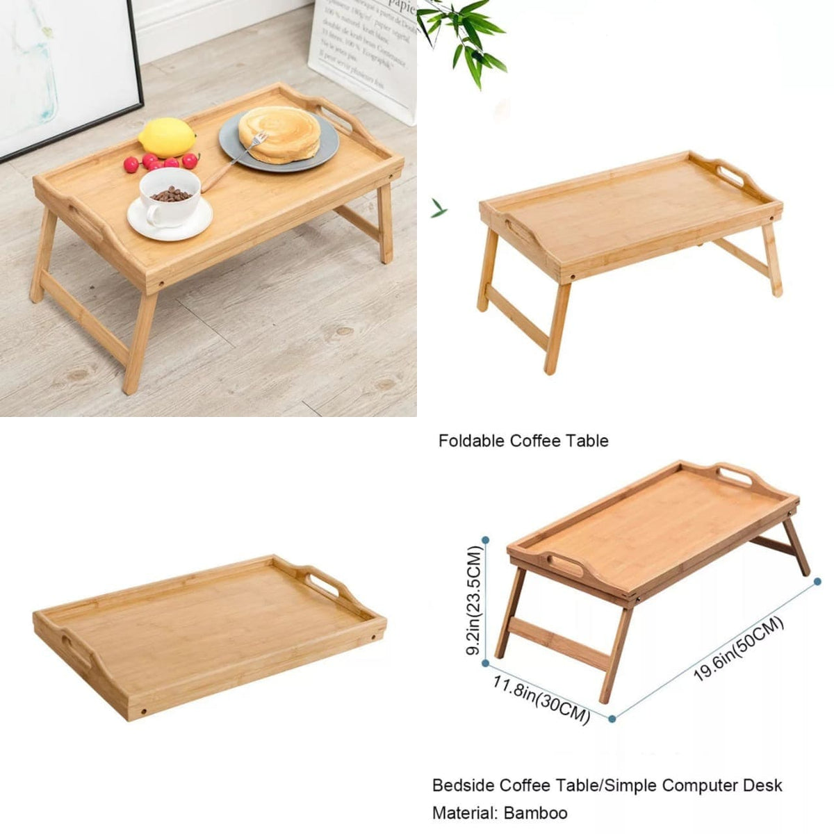 Bamboo Bed Table Tray With Folding Legs