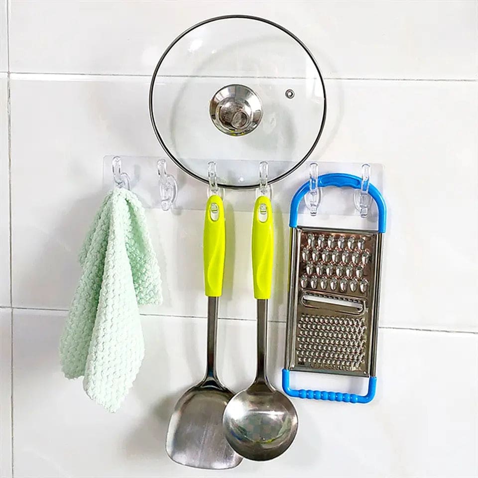6 Hooks Adhesive Hanging Sticker