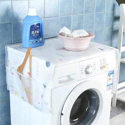 Printed Fridge Cover With 6 Pockets