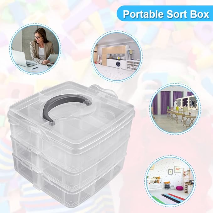 Multi Layer 18 Grid Plastic Storage Box