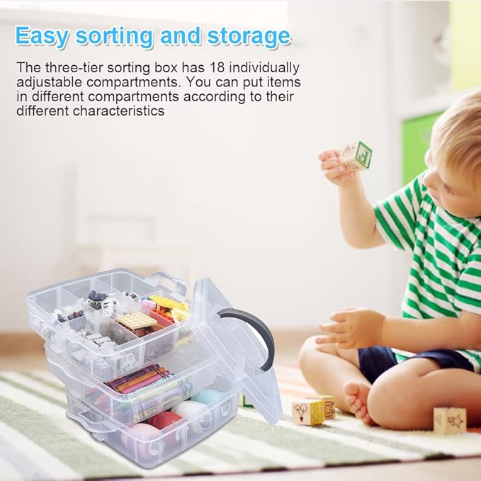 Multi Layer 18 Grid Plastic Storage Box