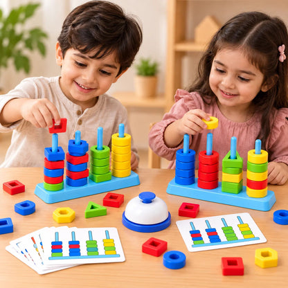Color and Shape Stack Matching Interactive Mind Game Multiplayer