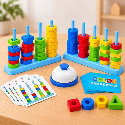 Color and Shape Stack Matching Interactive Mind Game Multiplayer