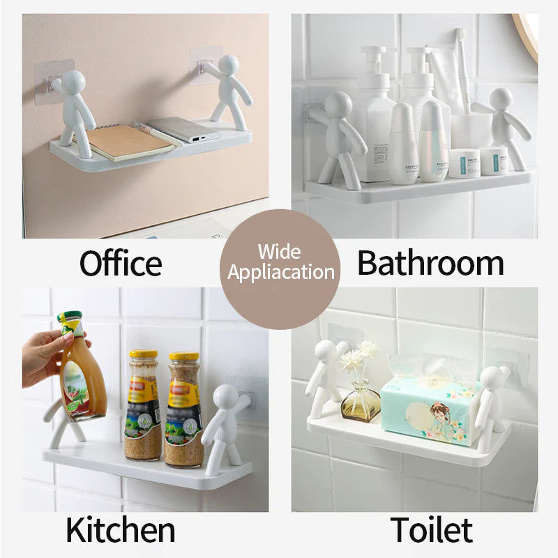 Creative White Plastic Bathroom Storage Shelf