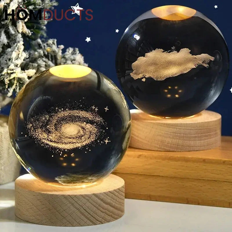 3D Glowing Crystal Ball Light
