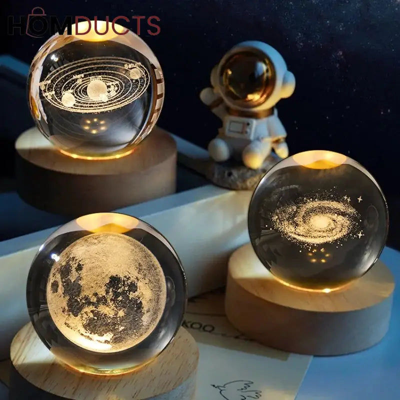 3D Glowing Crystal Ball Light