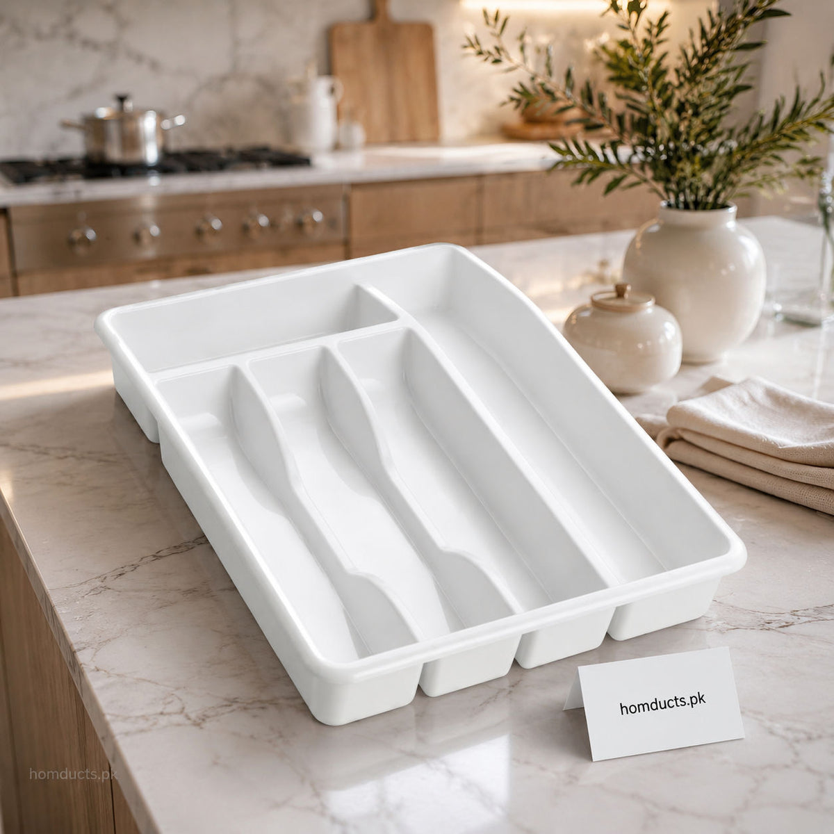 5-Compartment Cutlery Organizer Tray