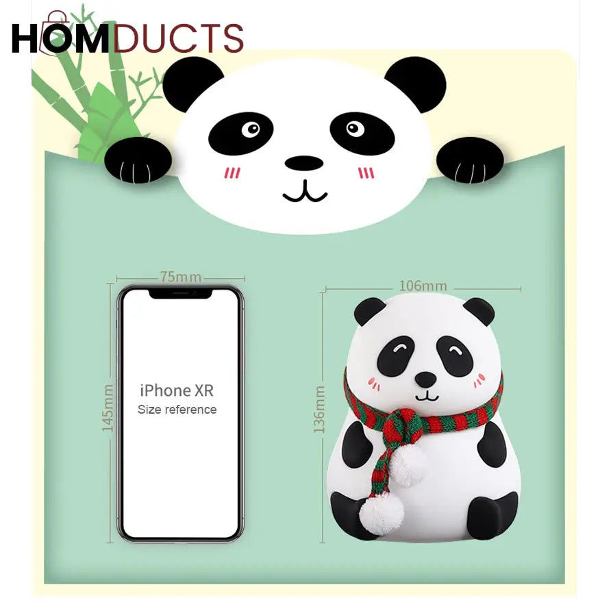 Panda Silicone LED Night Light With Scarf