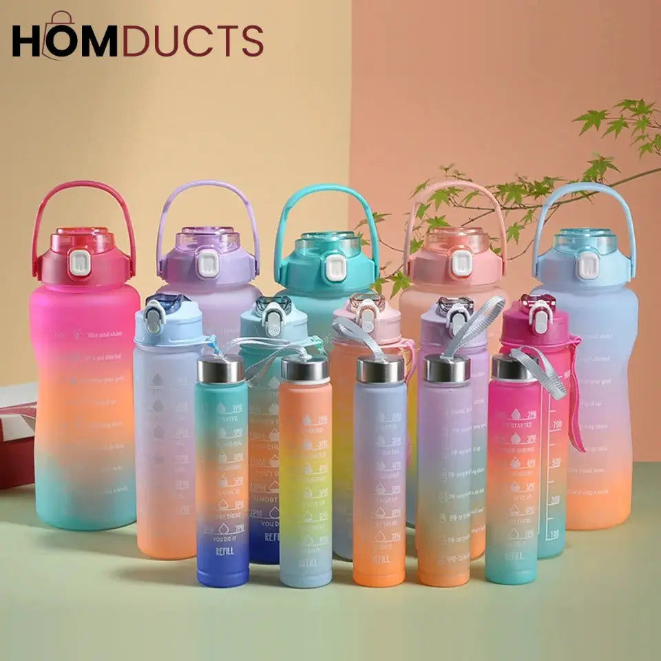 Motivational Water Bottle Set 3-Piece