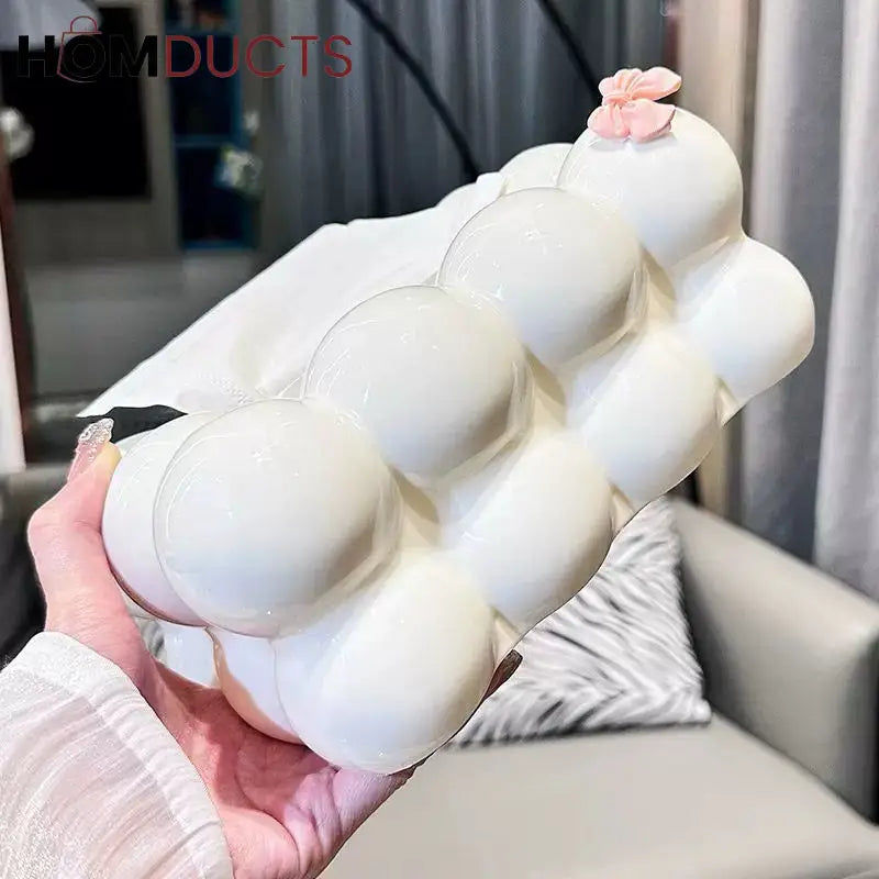 Bubble Cloud Tissue Box With Bow Detail