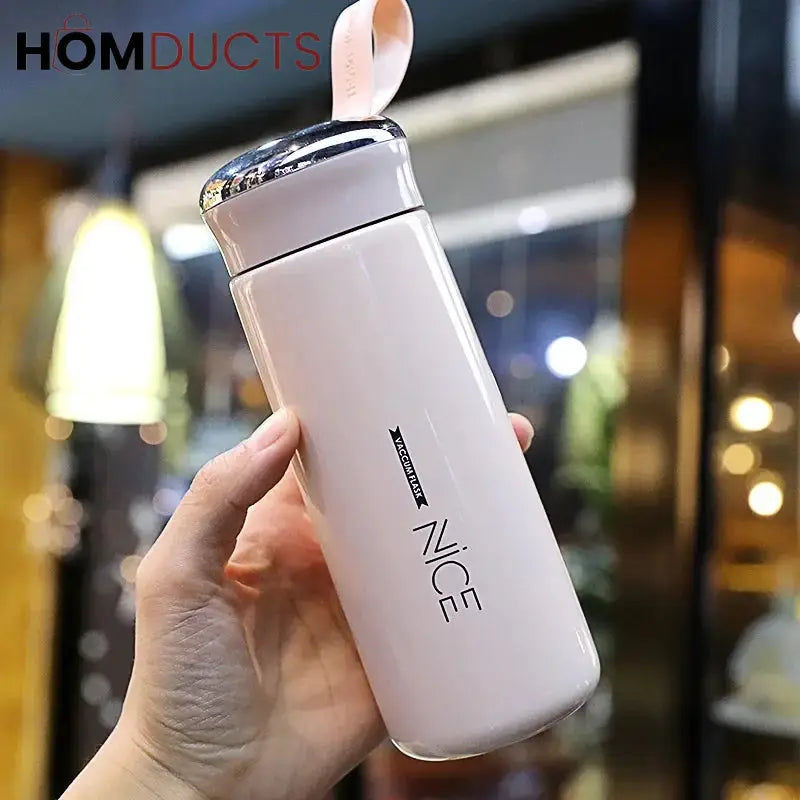 Portable Double-Layer Glass Water Cup 400ml