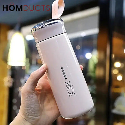 Portable Double-Layer Glass Water Cup 400ml