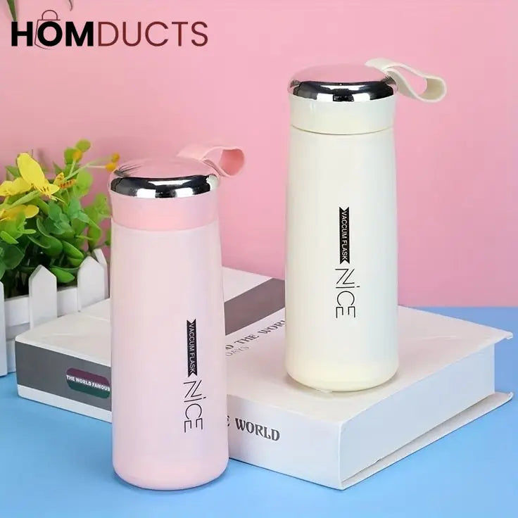 Portable Double-Layer Glass Water Cup 400ml