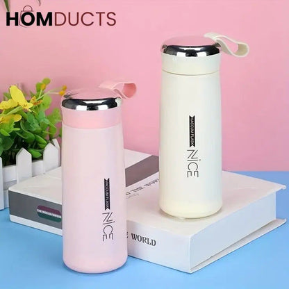 Portable Double-Layer Glass Water Cup 400ml