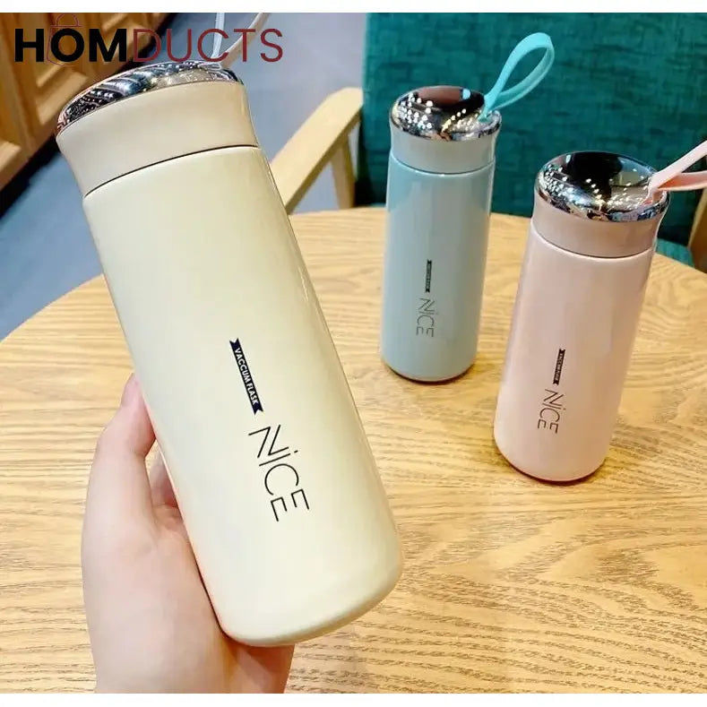 Portable Double-Layer Glass Water Cup 400ml