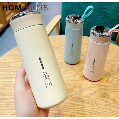 Portable Double-Layer Glass Water Cup 400ml