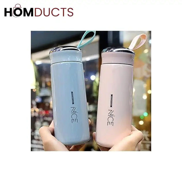 Portable Double-Layer Glass Water Cup 400ml
