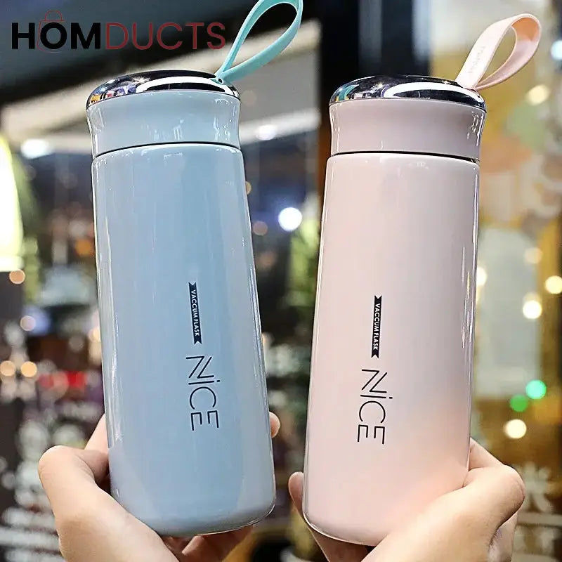 Portable Double-Layer Glass Water Cup 400ml