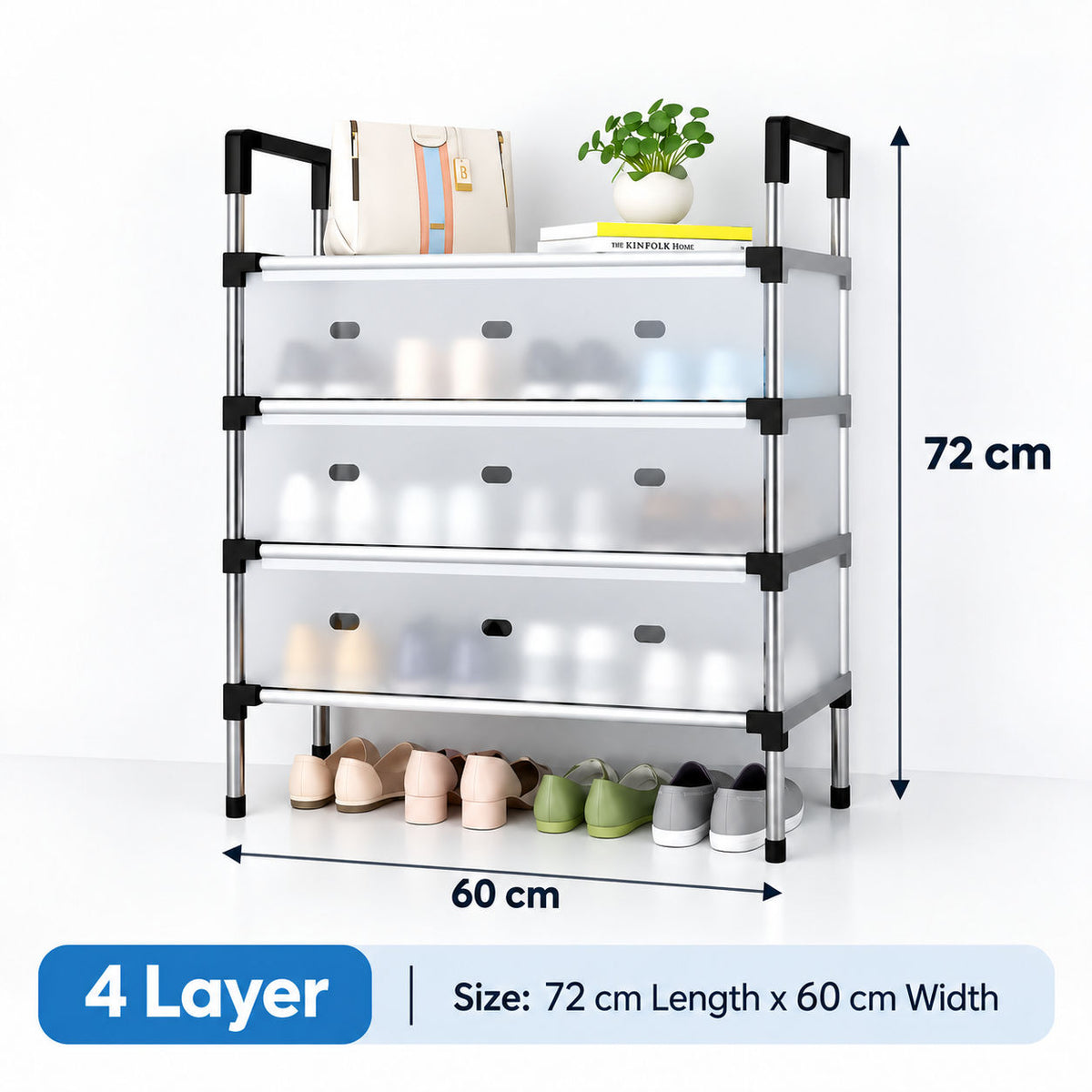 KT Multilayer Dustproof Shoe Rack Organizer