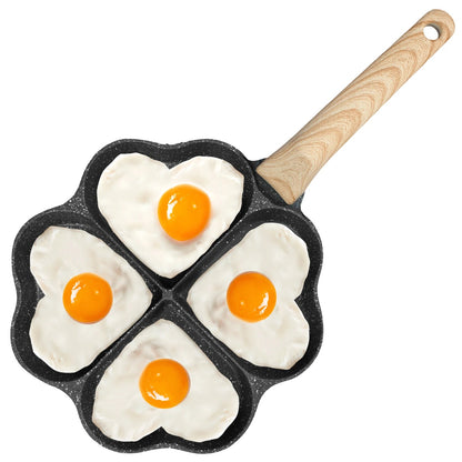 4-Hole Heart-Shaped Nonstick Frying Pan