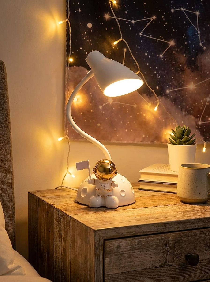 Astronaut Moon Mission Desk Lamp Flexible Gooseneck