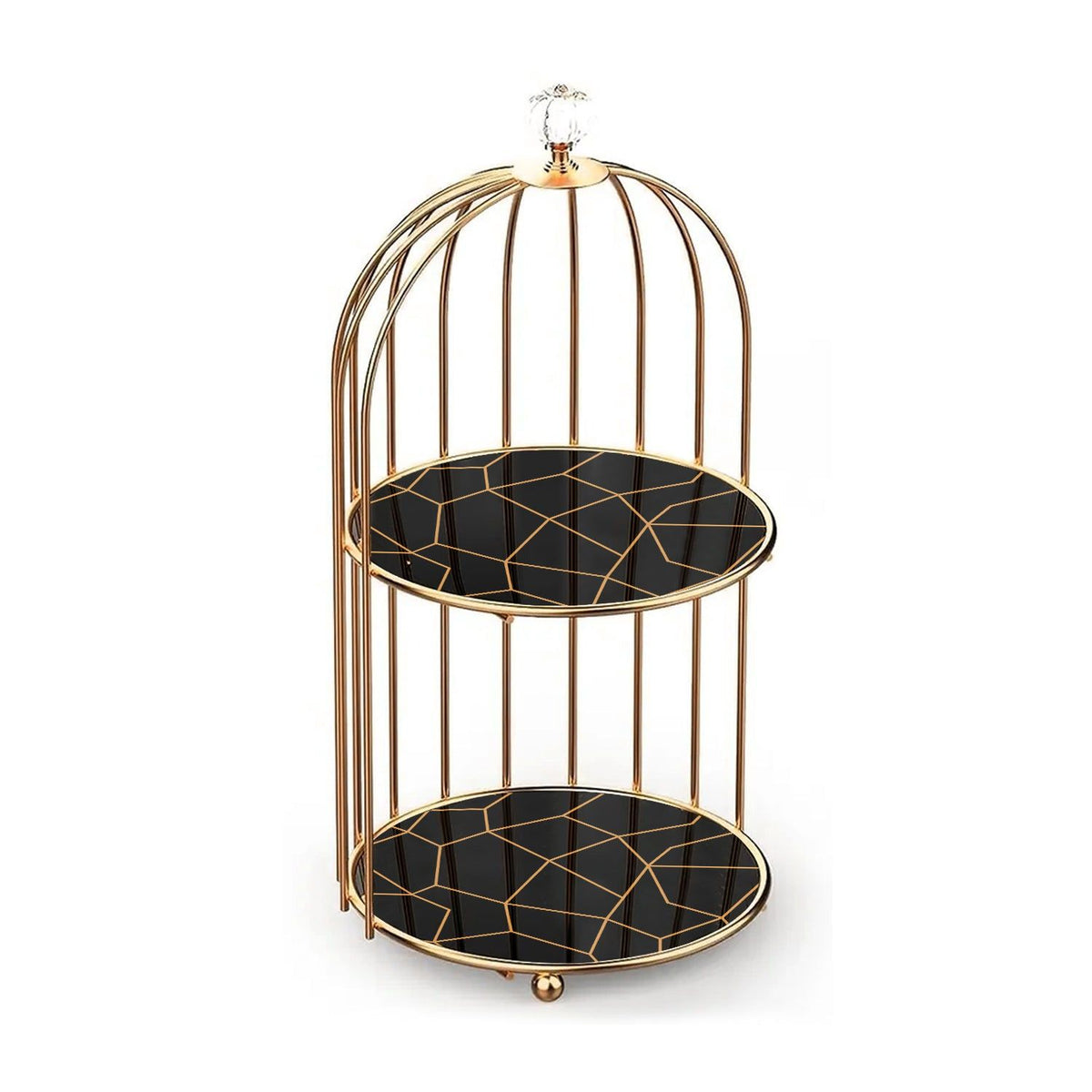 2-Tier Golden Vanity Cage Organizer