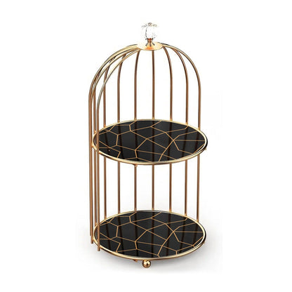 2-Tier Golden Vanity Cage Organizer