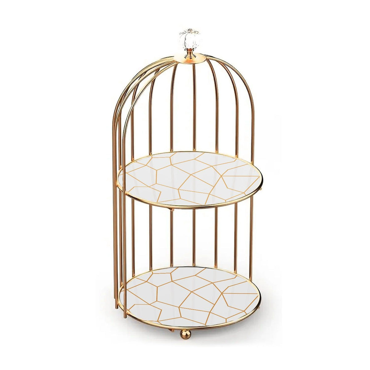 2-Tier Golden Vanity Cage Organizer