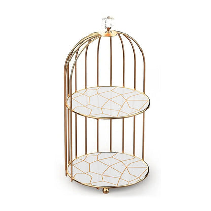 2-Tier Golden Vanity Cage Organizer