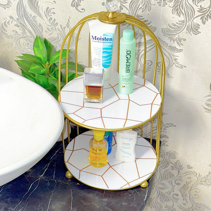 2-Tier Golden Vanity Cage Organizer