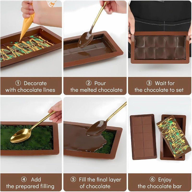 Kunafa Silicone Chocolate Mold With 10 Sections