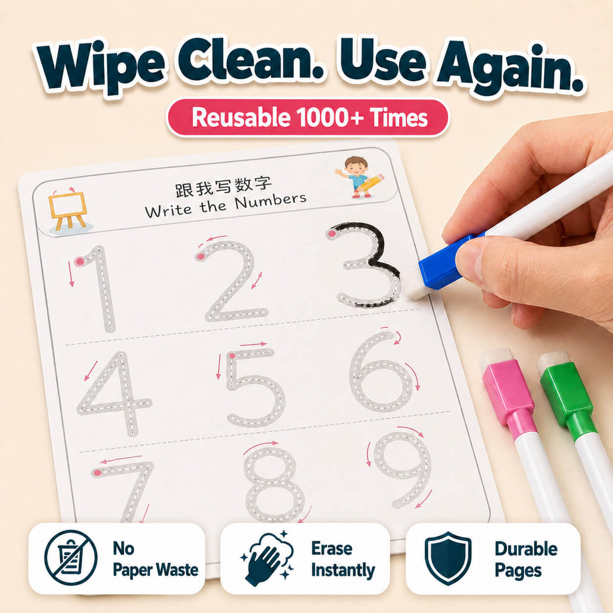 Trace And Erase 64 Reusable Activities For Kids